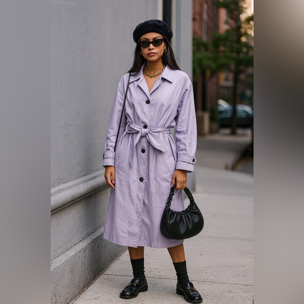 Hunter & Brown Women Lilac Trench Coat
